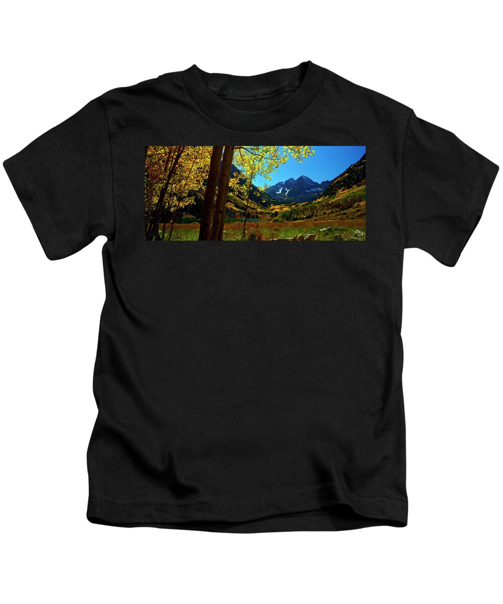 Rocky Mountains Kids T-Shirt featuring the photograph Under Golden Trees by Jeremy Rhoades