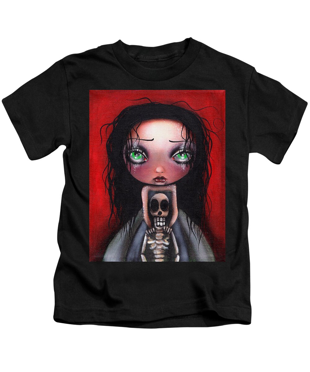 Abril Andrade Griffith Kids T-Shirt featuring the painting Until the End by Abril Andrade