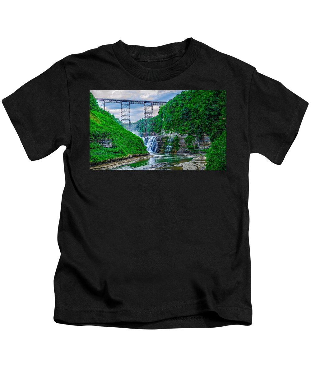 Upper Falls Kids T-Shirt featuring the photograph Upper Falls by Rick Bartrand
