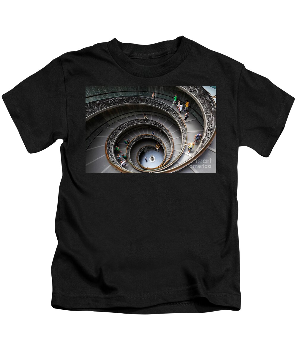 Europe Kids T-Shirt featuring the photograph Vatican Spiral Staircase by Inge Johnsson