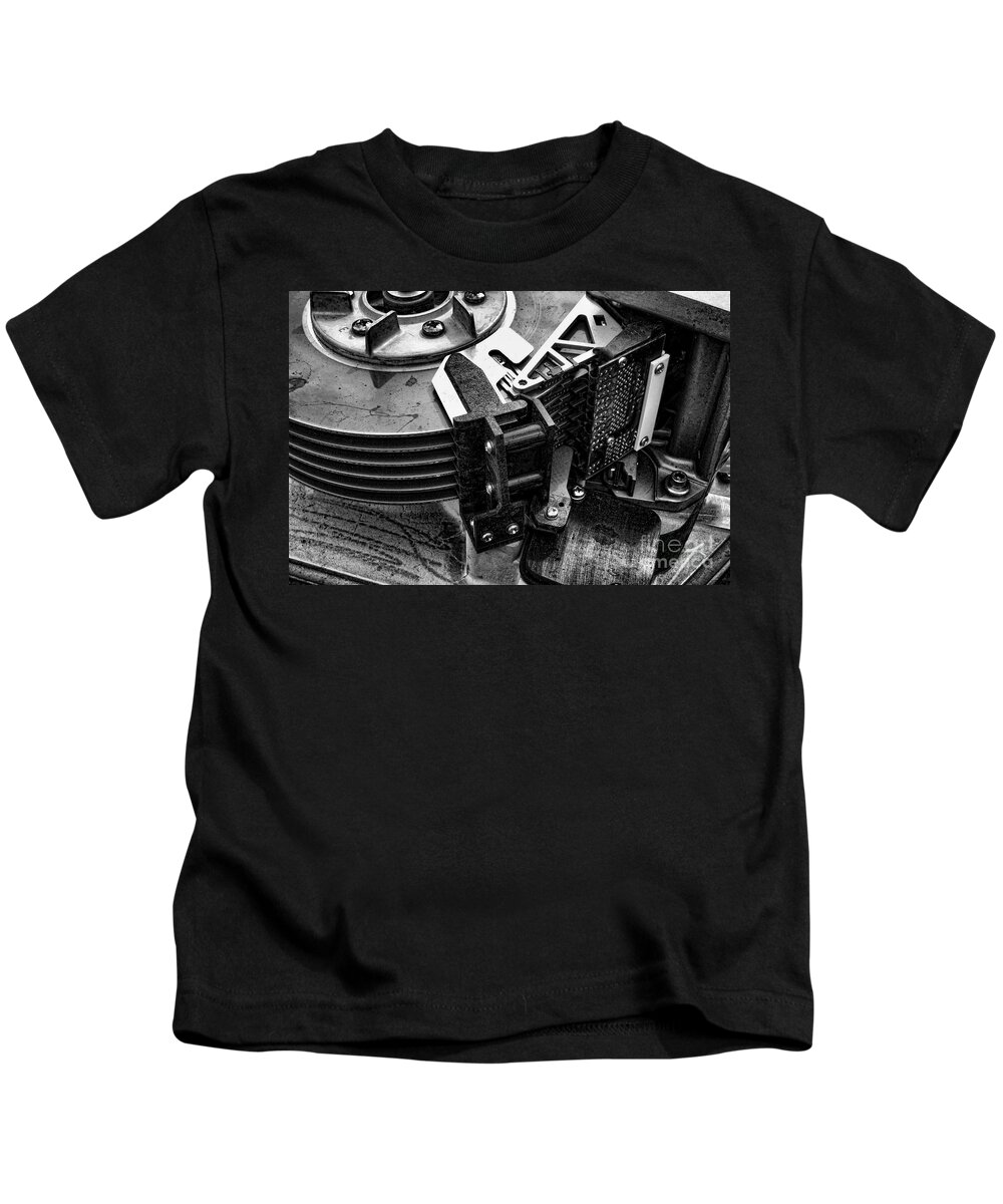 Computer Kids T-Shirt featuring the photograph Vintage Hard Drive by Olivier Le Queinec