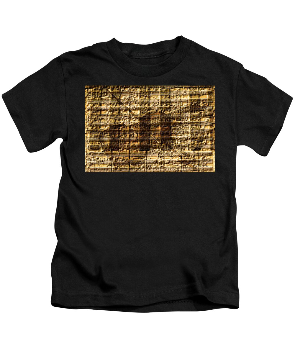 Classical Music Kids T-Shirt featuring the digital art Violin And Piano by John Vincent Palozzi