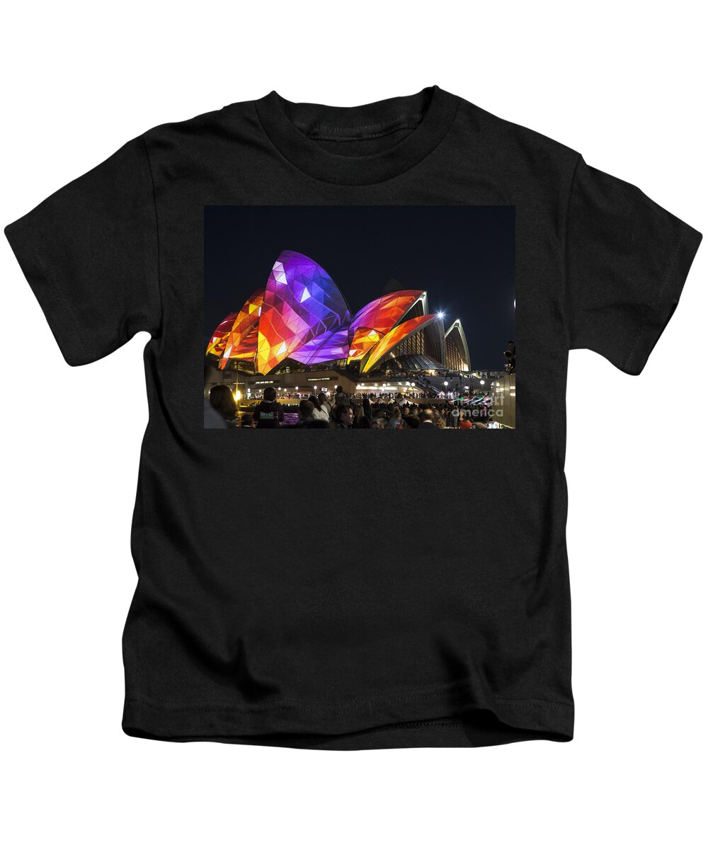 Sydney Opera House Kids T-Shirt featuring the photograph Vivid Sydney Opera House by Sheila Smart Fine Art Photography