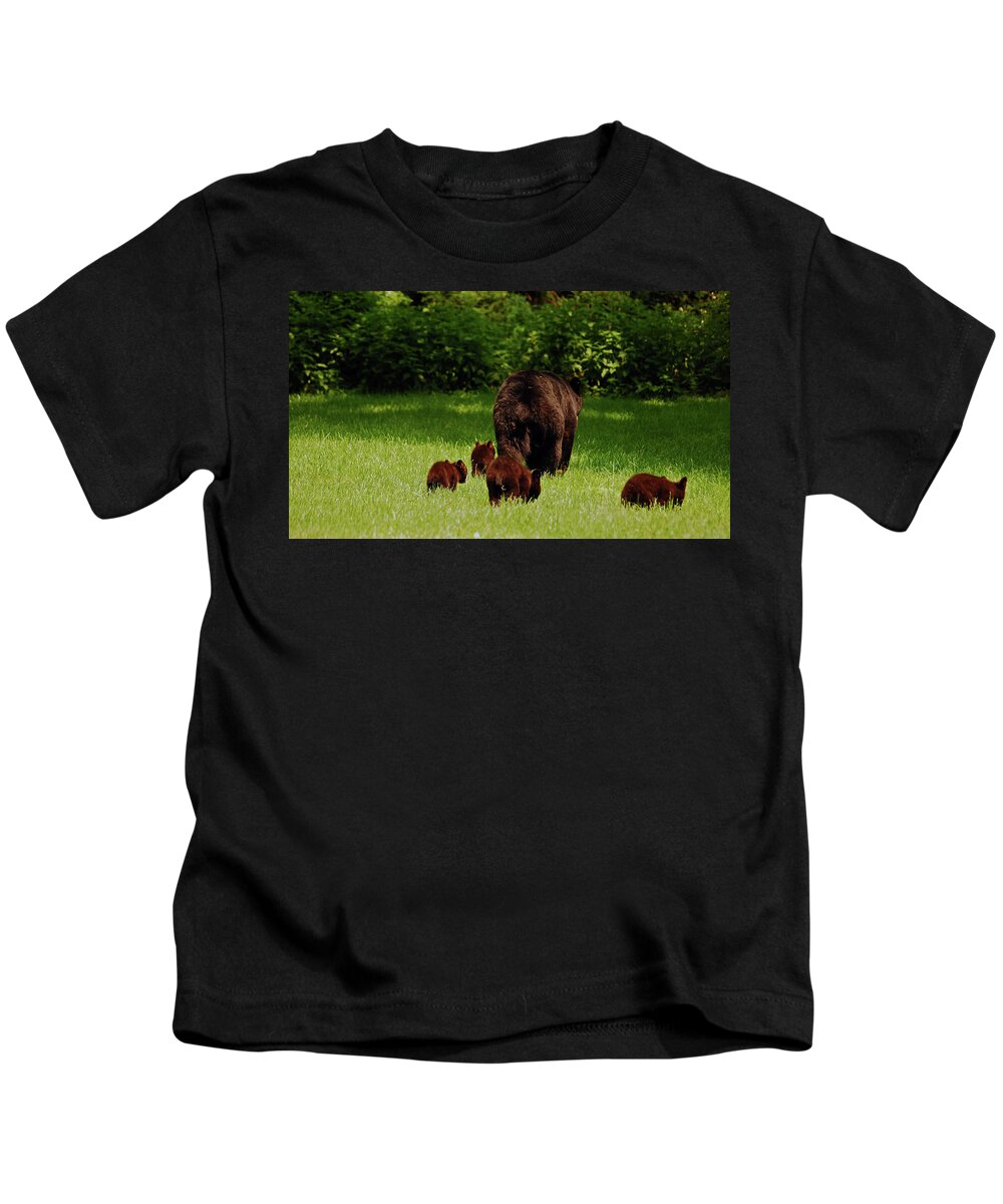 Bears Kids T-Shirt featuring the photograph We'll Be Back by Lori Tambakis