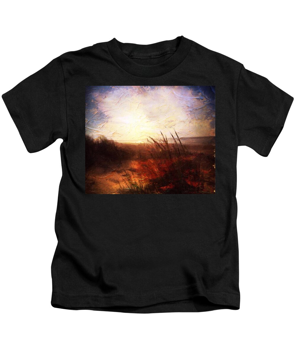 Shores Kids T-Shirt featuring the painting Whispering Shores by M.A by Mark Taylor