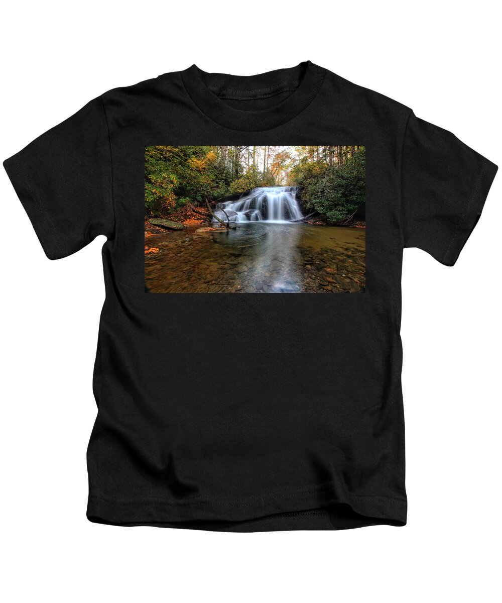 White Owl Falls Kids T-Shirt featuring the photograph White Owl Swirl by Chris Berrier