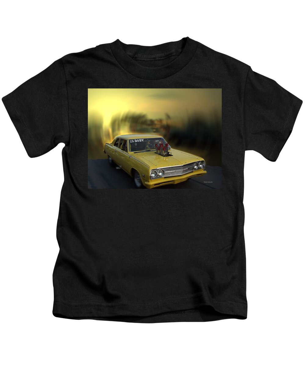 Transportation Kids T-Shirt featuring the photograph Woodward Ave Michigan by Thomas Woolworth