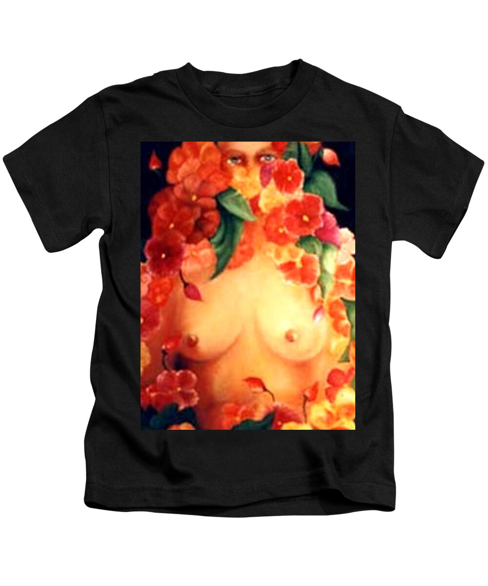  Kids T-Shirt featuring the painting Blooms by Jordana Sands