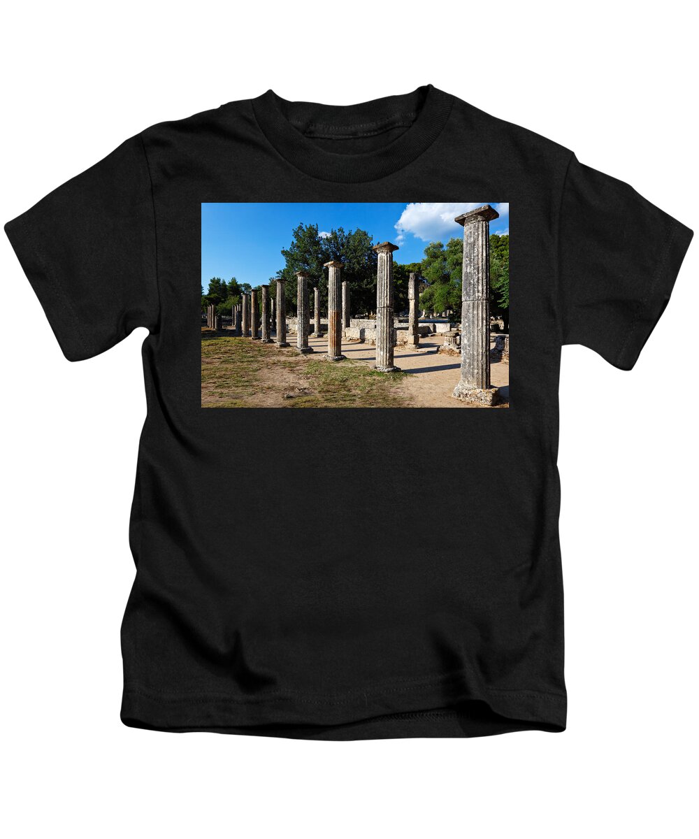 Ancient Kids T-Shirt featuring the photograph Palaestra - Ancient Olympia #1 by Constantinos Iliopoulos