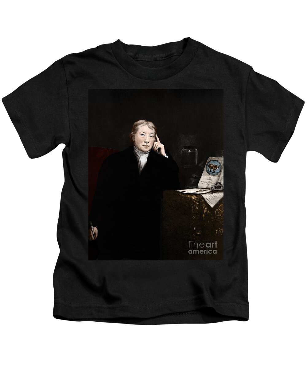 Edward Anthony Jenner Kids T-Shirt featuring the photograph Edward Jenner, English Microbiologist #16 by Science Source