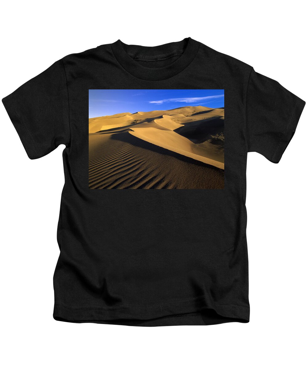 00175058 Kids T-Shirt featuring the photograph 750 Foot Tall Sand Dunes Tallest by Tim Fitzharris