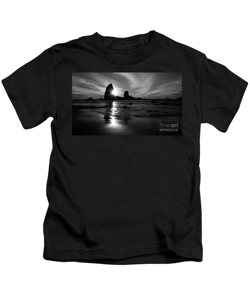 Bandon Beach Kids T-Shirt featuring the photograph Bandon Beach Sunset by Vivian Christopher