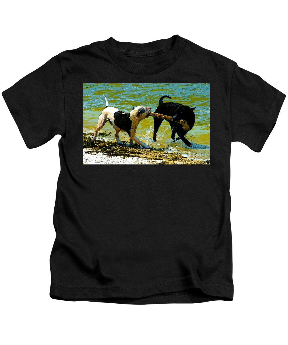 Art Kids T-Shirt featuring the painting Best Friends by David Lee Thompson