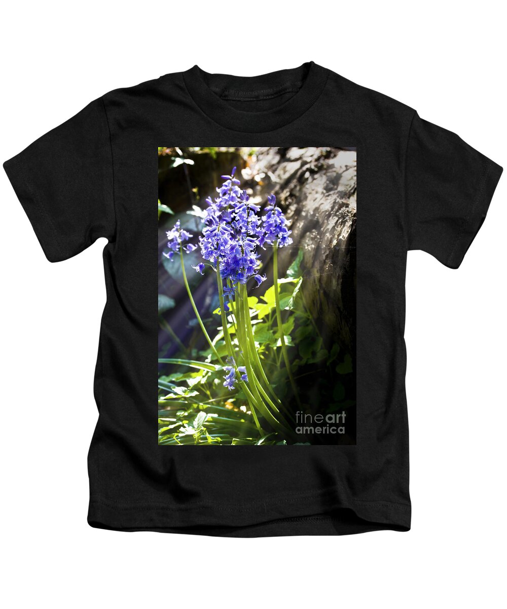 Wild Flowers Kids T-Shirt featuring the photograph Bluebells in the woods by Simon Bratt