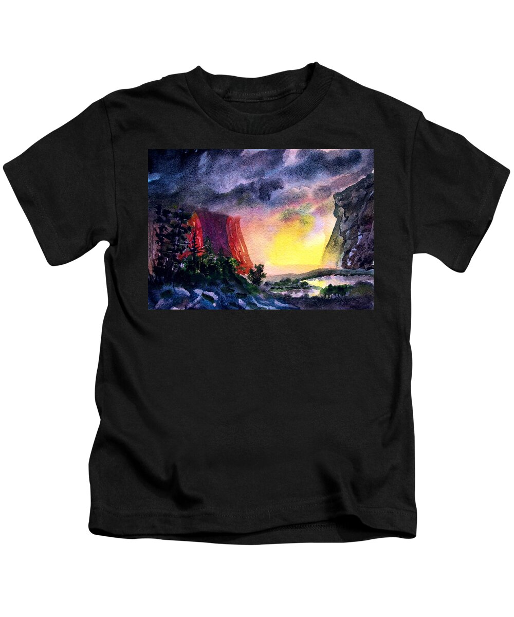 Clouds Kids T-Shirt featuring the painting Epitome of Light by Frank SantAgata