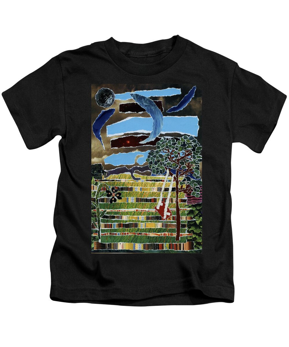 Fabric Of Life Kids T-Shirt featuring the mixed media Fabric Of Life by Kenneth James