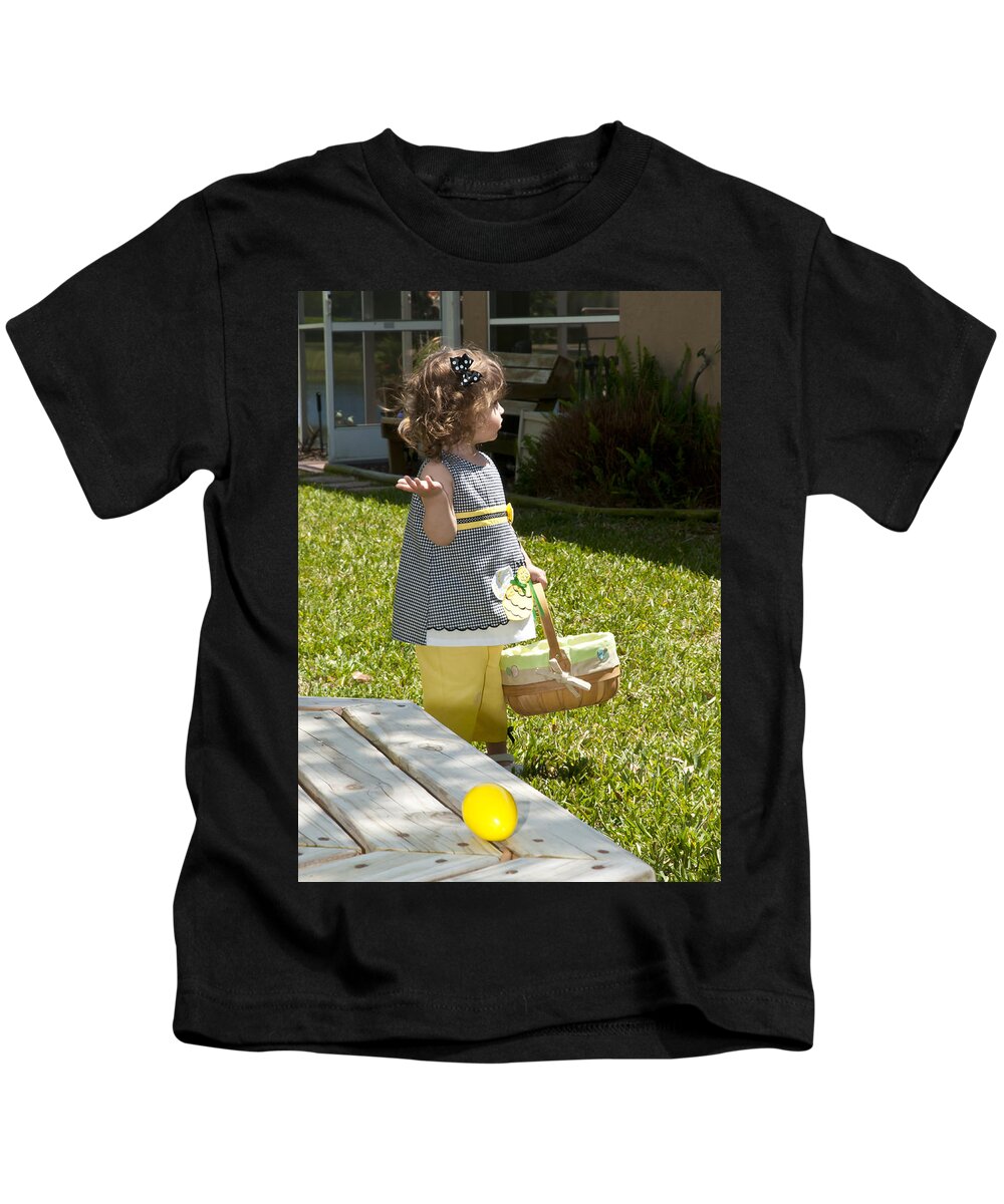 Easter Kids T-Shirt featuring the photograph First Easter Egg Hunt by Steven Sparks