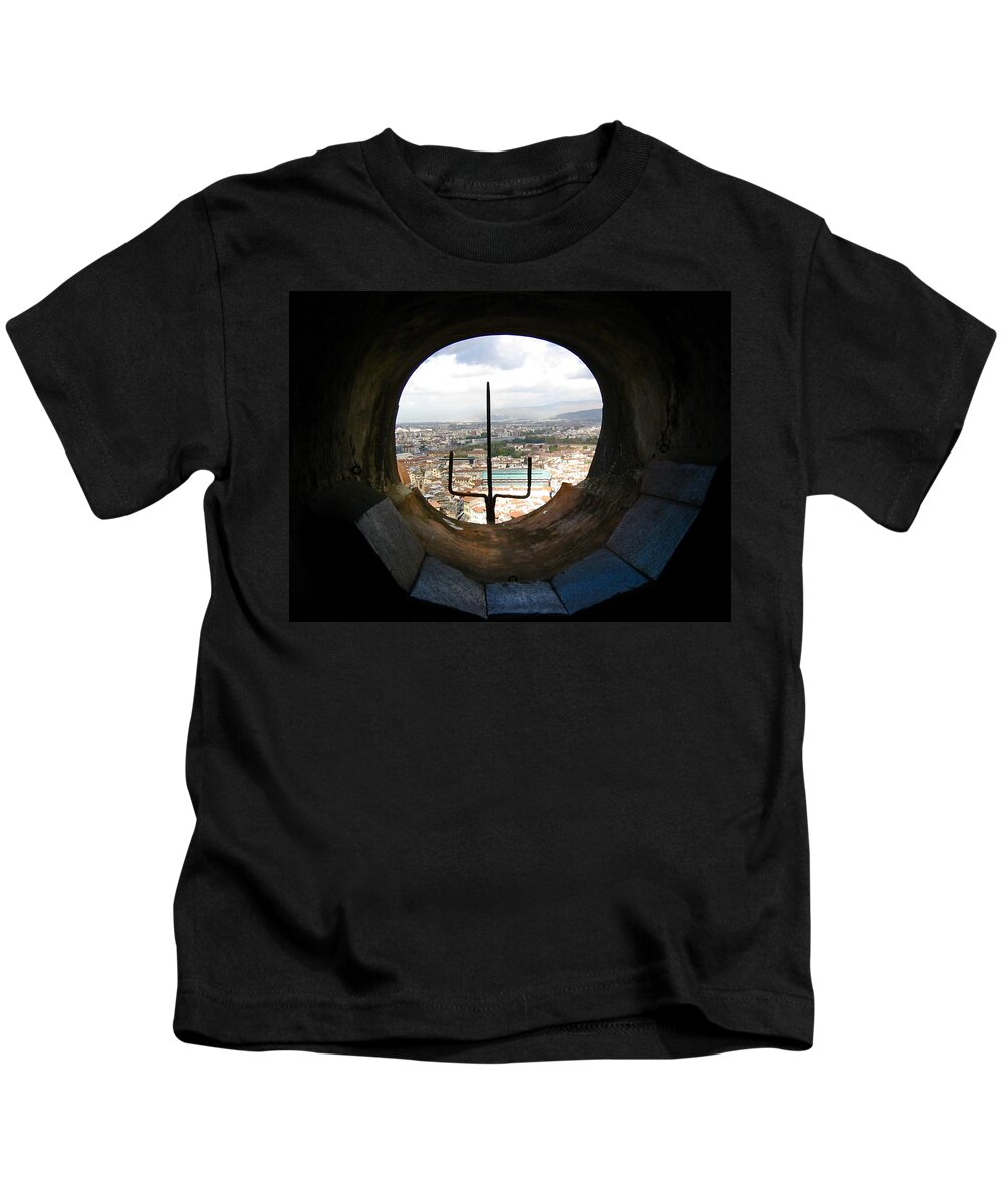  Lorence Kids T-Shirt featuring the photograph Inside the Duomo Dome by Amelia Racca
