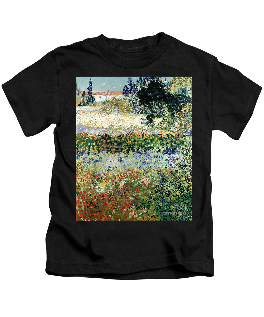 Garden In Bloom Kids T-Shirt featuring the painting Garden in Bloom by Vincent Van Gogh