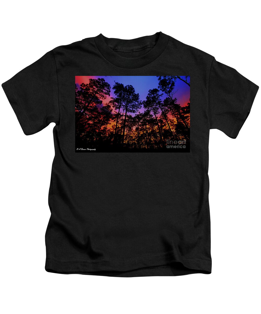 Glowing Forest Kids T-Shirt featuring the photograph Glowing Forest by Barbara Bowen