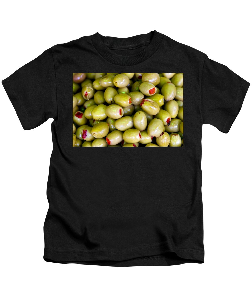 Olives Kids T-Shirt featuring the photograph Green Olives by Leslie Leda
