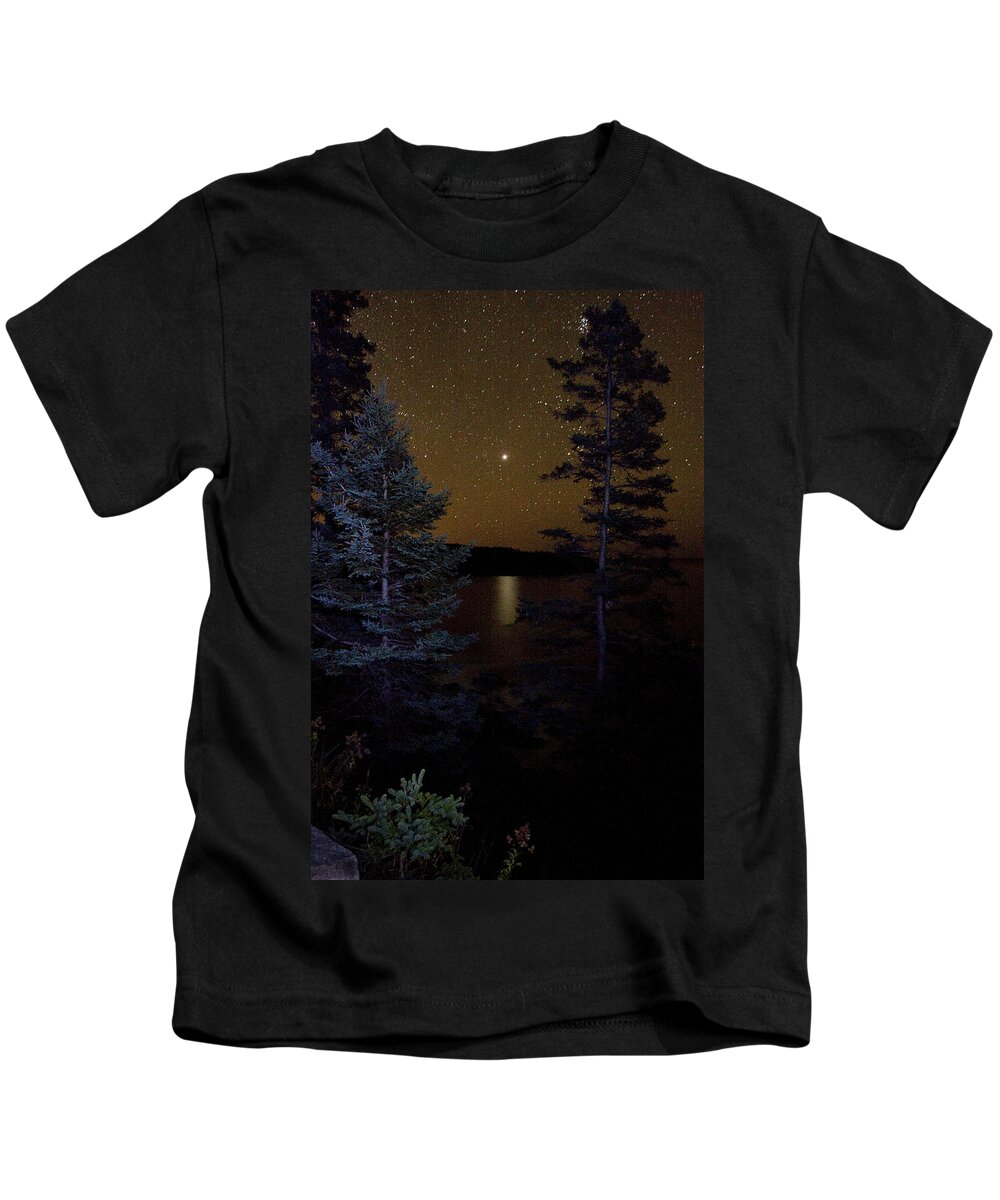 Night Kids T-Shirt featuring the photograph Jupiter Rising Over Otter Point by Brent L Ander