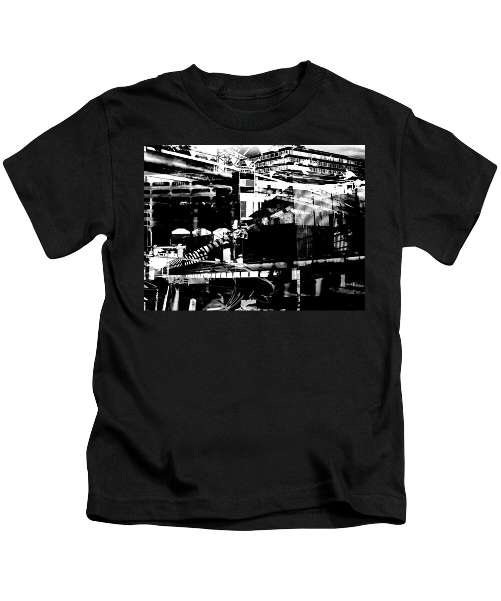 Digital Collage Kids T-Shirt featuring the photograph Metropolis Zurich 1 by Doug Duffey
