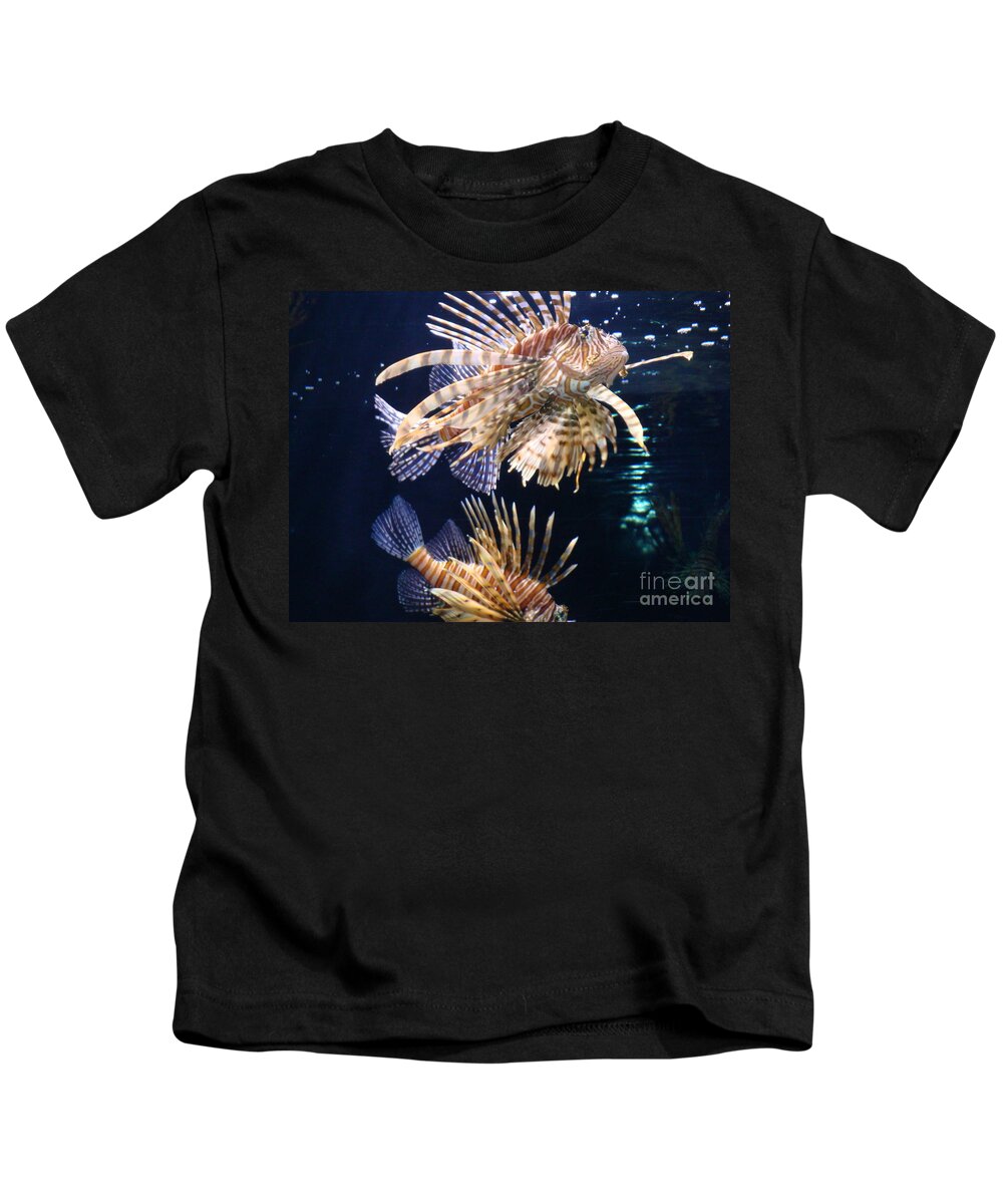 Lionfish Kids T-Shirt featuring the photograph On the Prowl by Vonda Lawson-Rosa