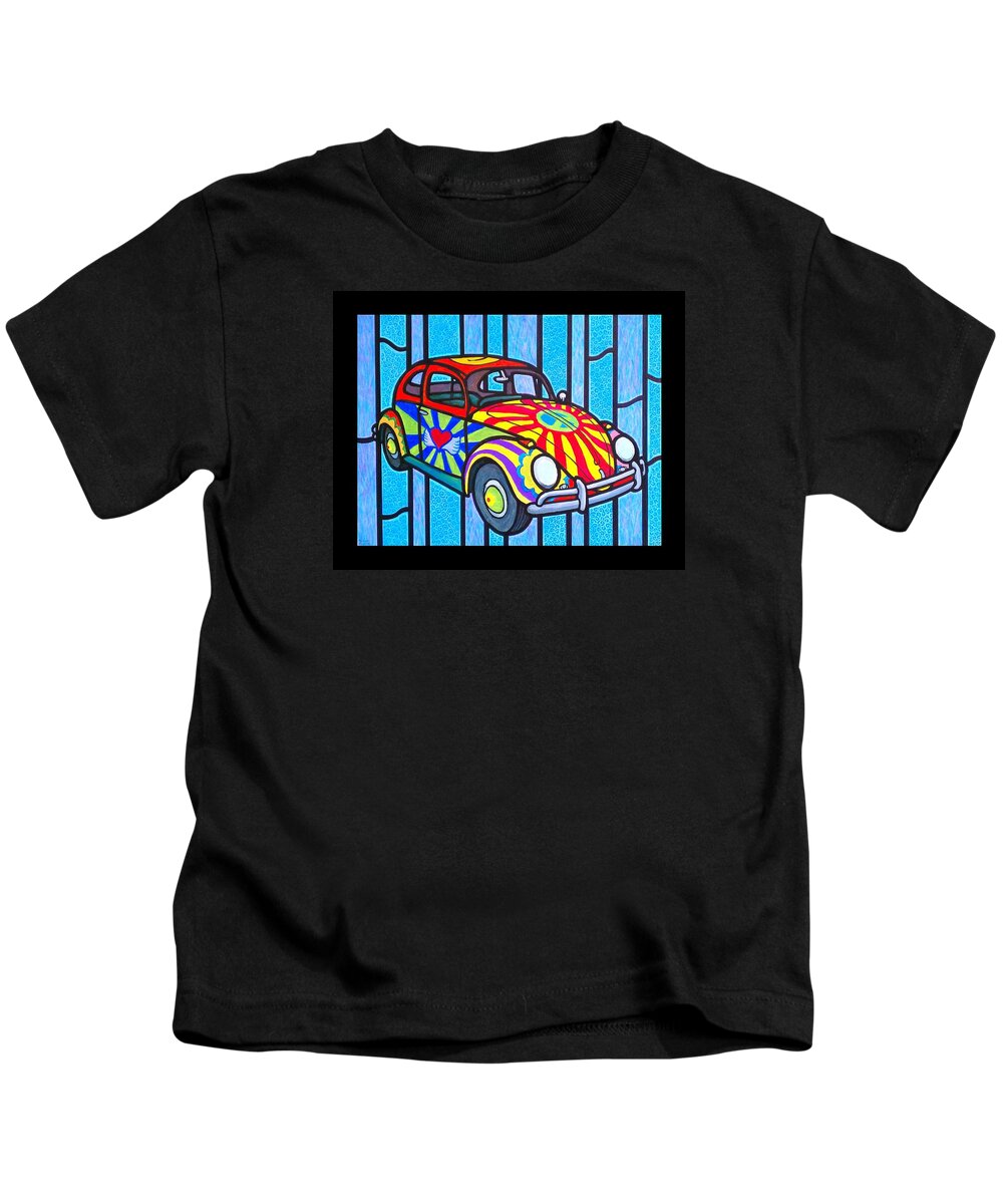 Beatles Kids T-Shirt featuring the painting Painted Beetle by Jim Harris