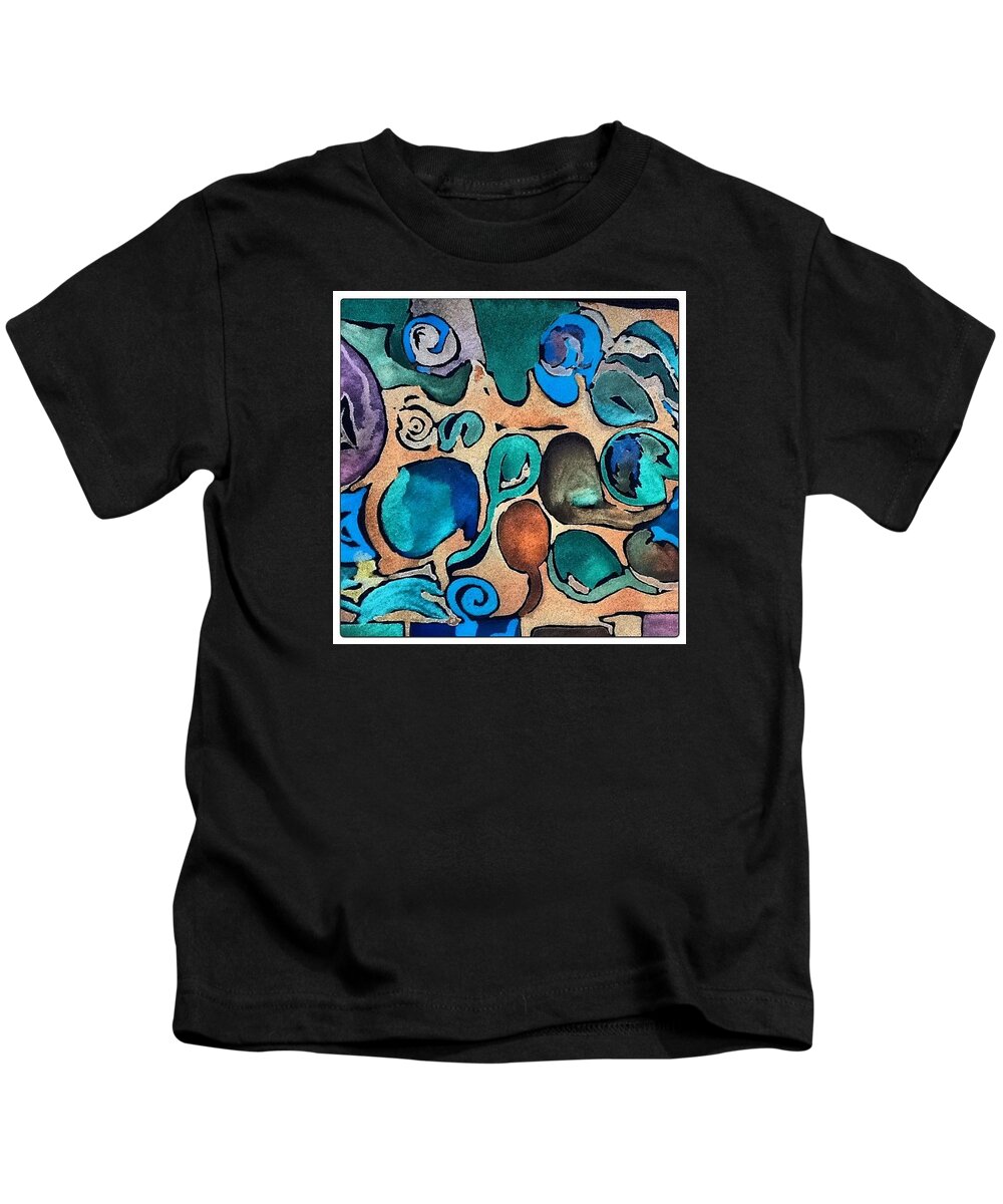Watercolor Kids T-Shirt featuring the painting Circles of colors.... by Sandra Lira