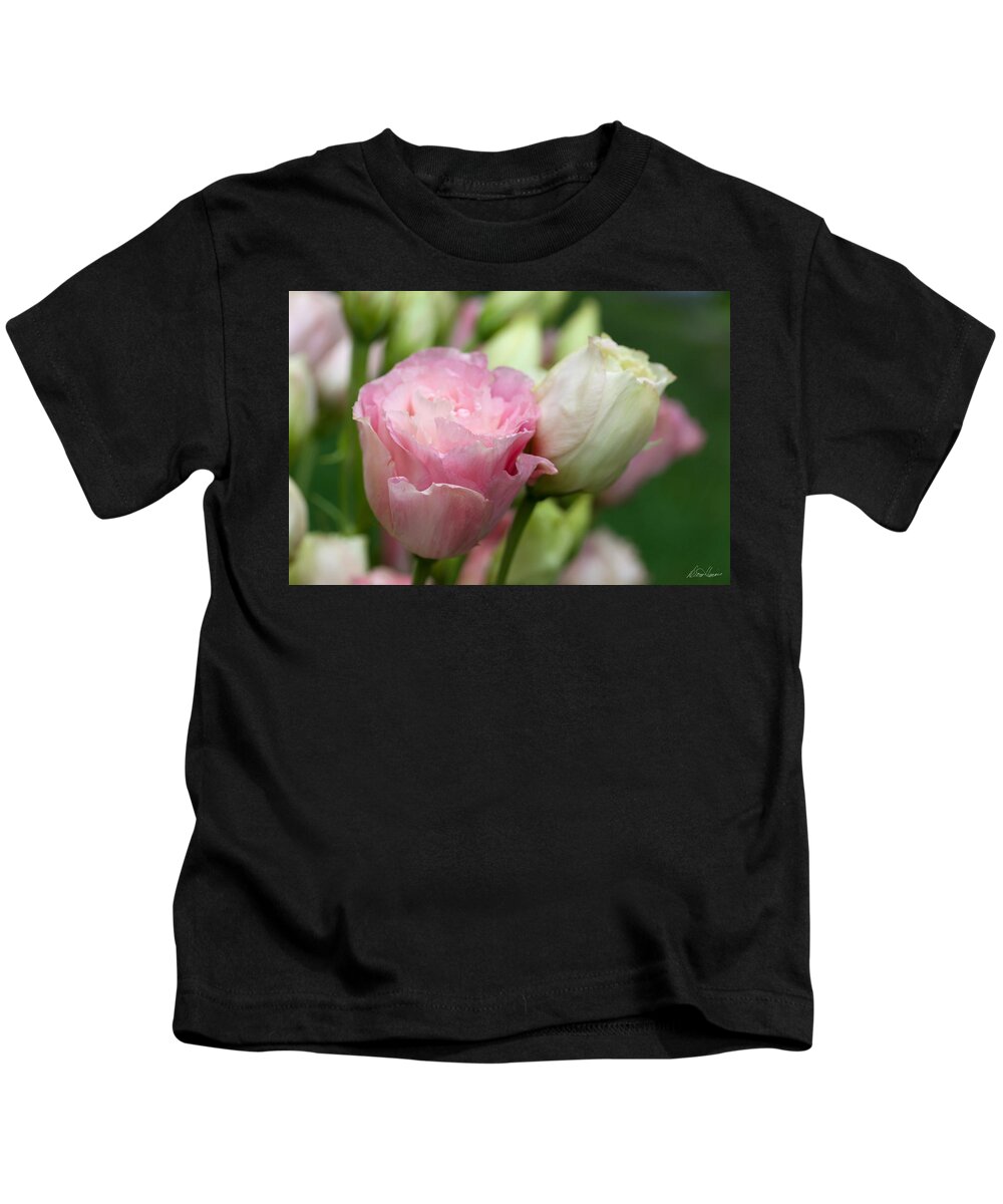Lisianthus Kids T-Shirt featuring the photograph Pink and White Lisianthus by Diana Haronis