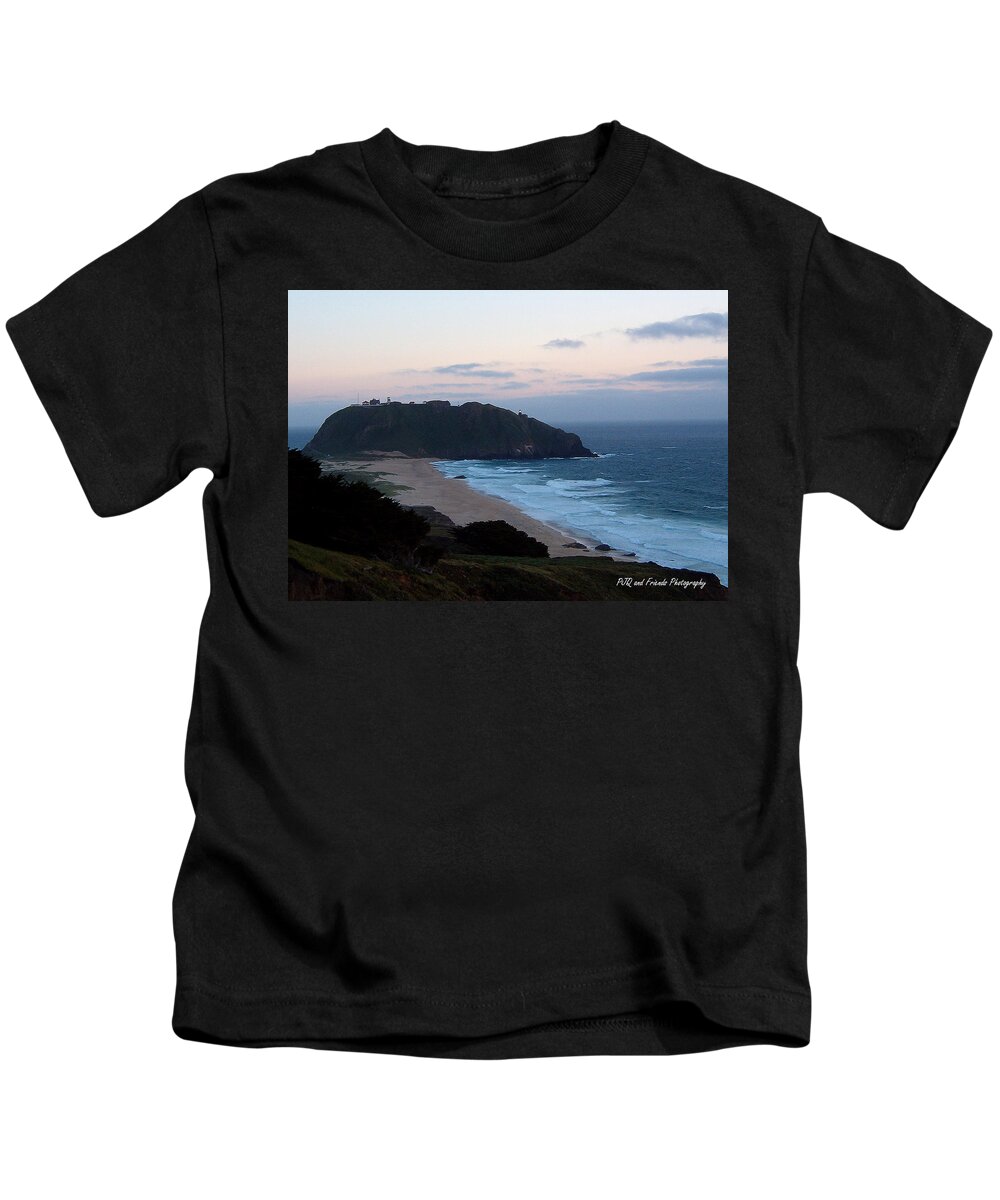 Pfeiffer Beach Kids T-Shirt featuring the photograph 'Point Sur Lighthouse' by PJQandFriends Photography