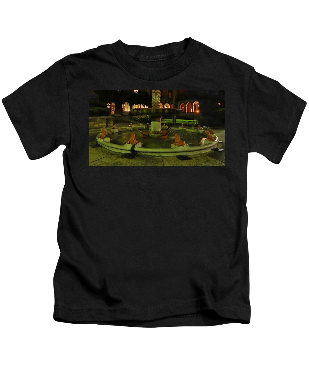 Fine Art Photography Kids T-Shirt featuring the photograph Pond of frogs by David Lee Thompson