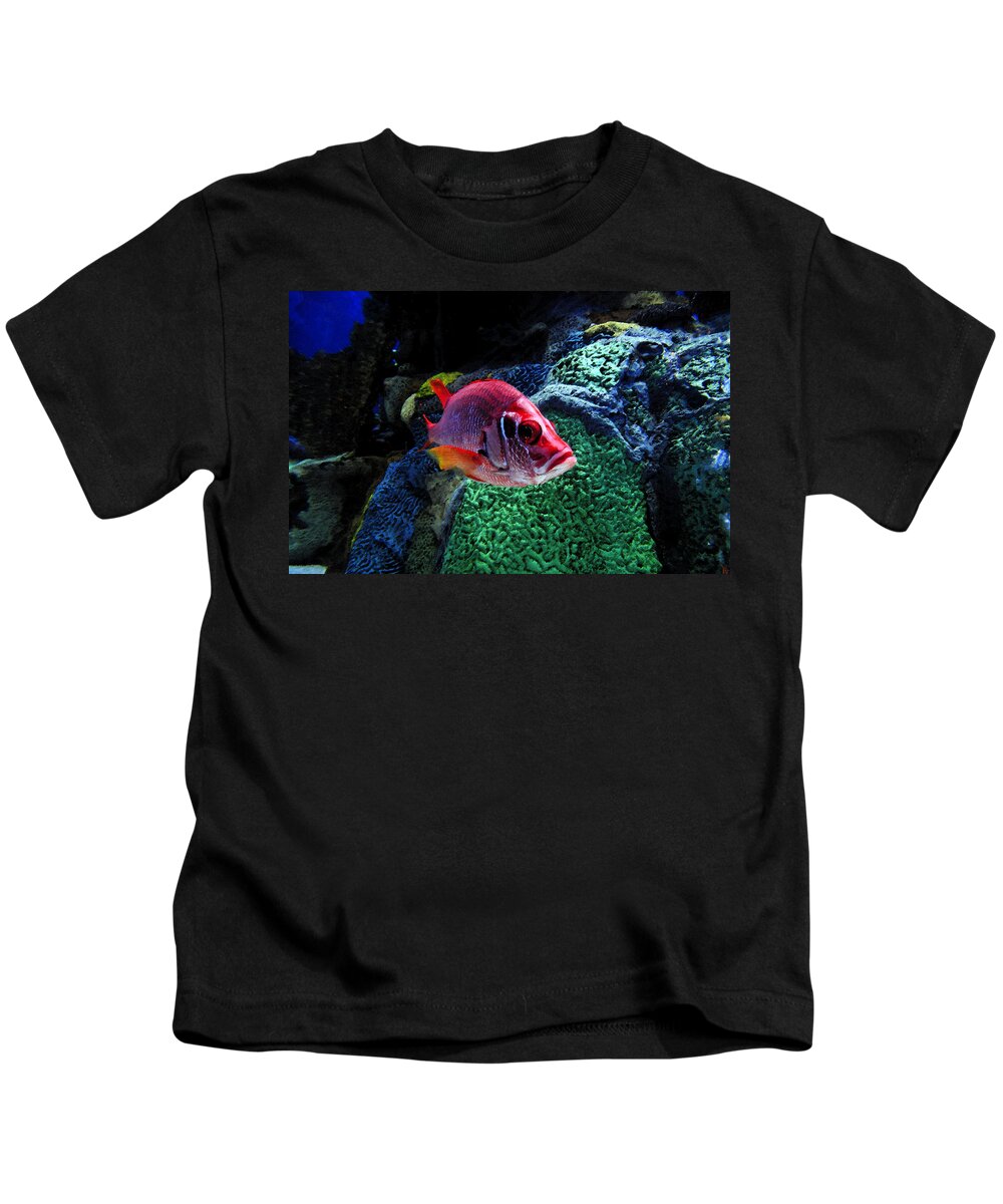 Art Kids T-Shirt featuring the painting Redfish by David Lee Thompson