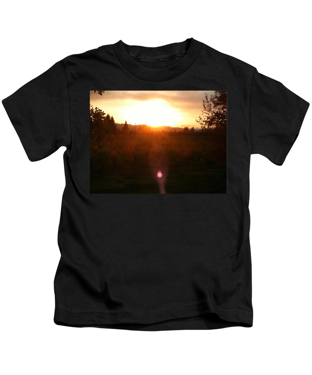 Napa Valley Kids T-Shirt featuring the photograph Russian River Sunrise by Kathy Corday