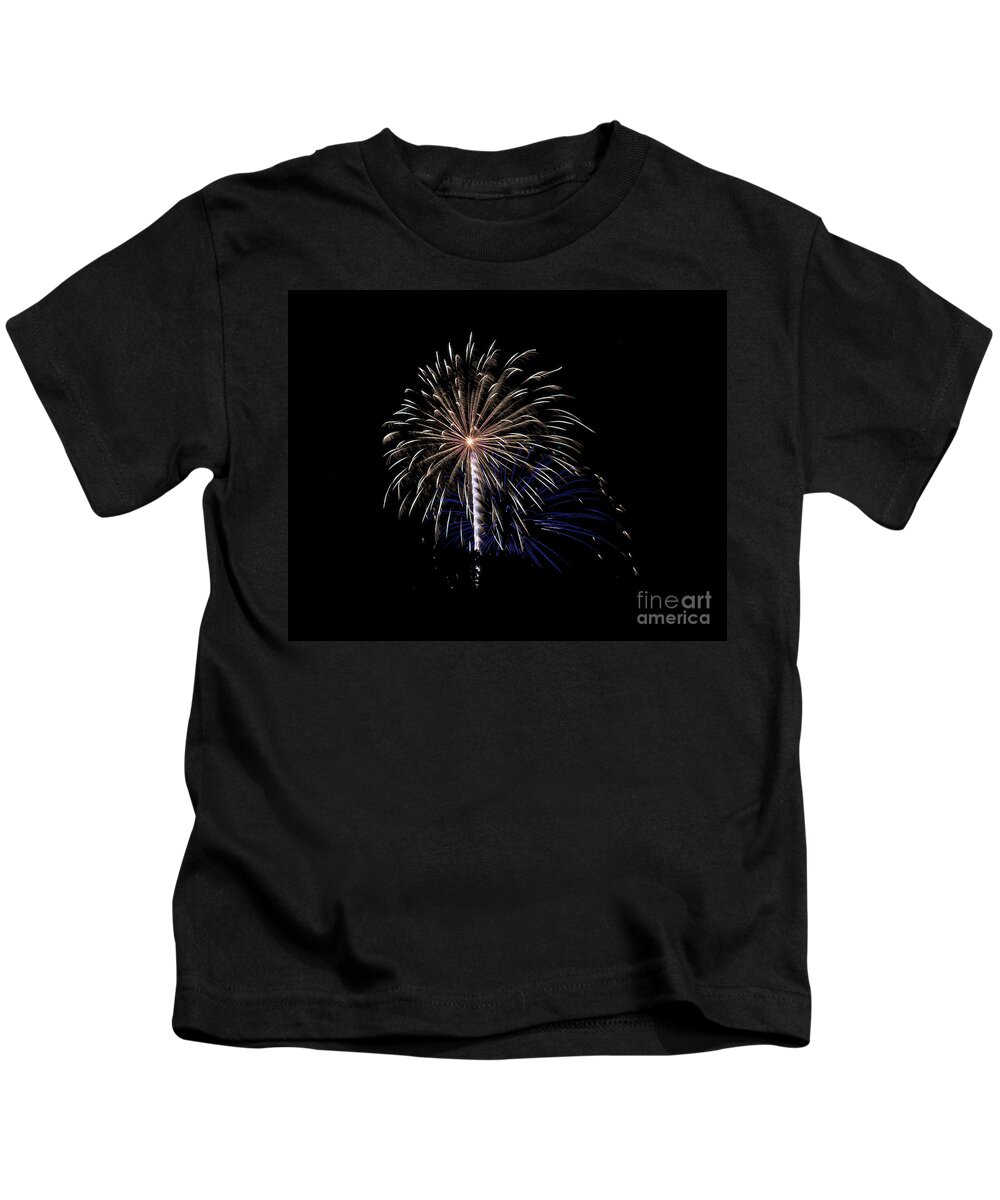 Fireworks Kids T-Shirt featuring the photograph RVR Fireworks 115 by Mark Dodd