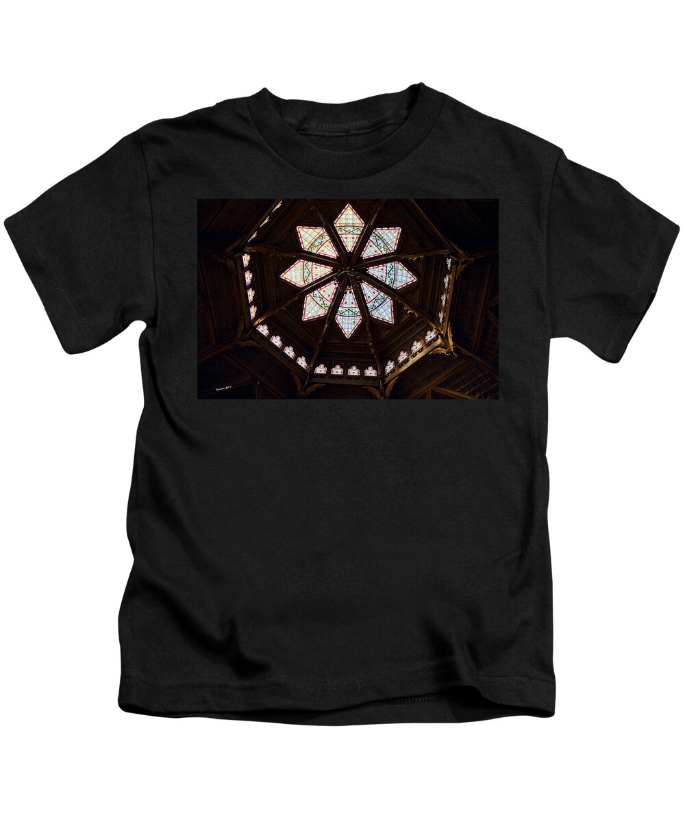 Stained Glass Kids T-Shirt featuring the photograph Stellar View by Madeline Ellis