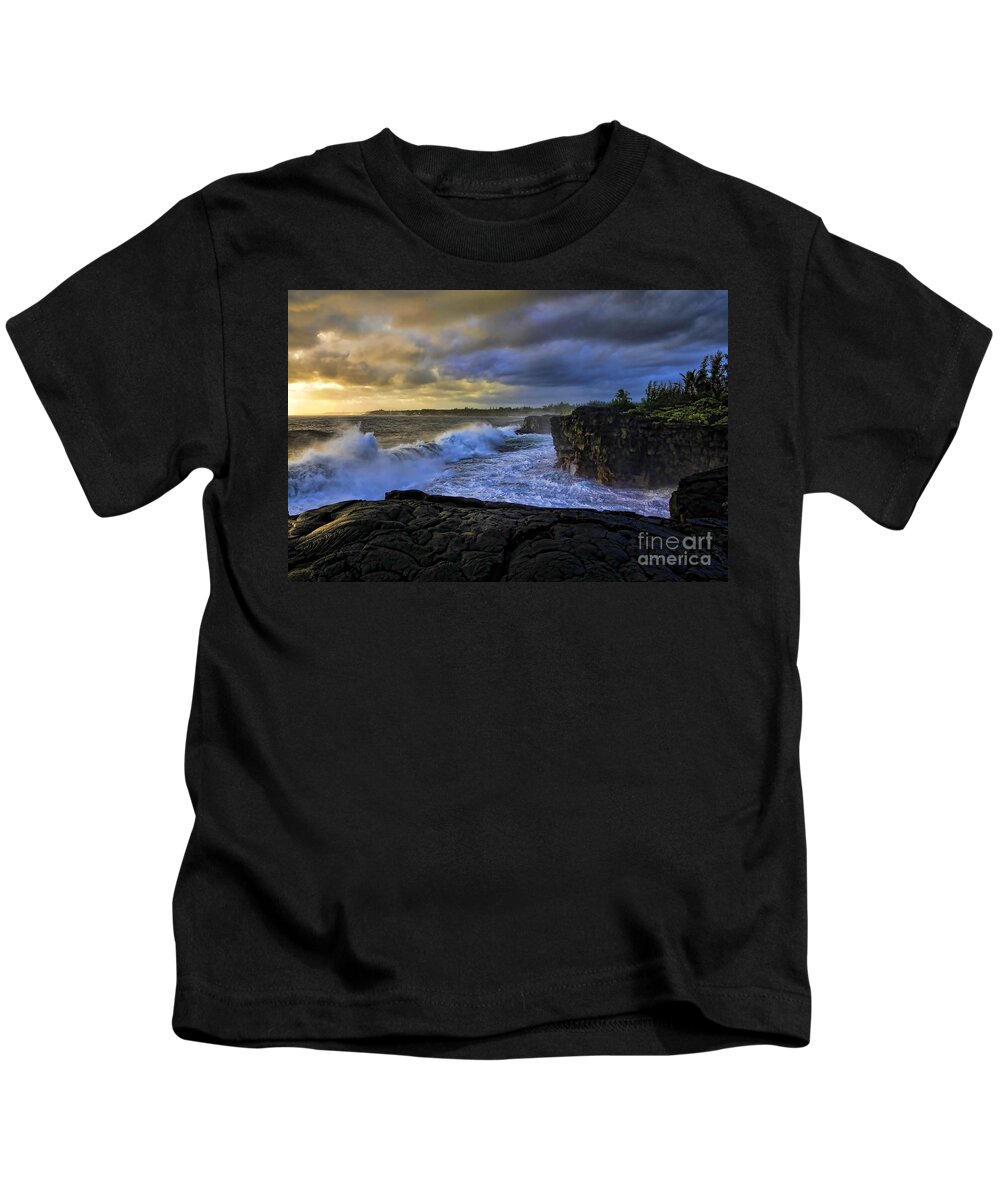 Big Island Kids T-Shirt featuring the photograph Sunrise near Hilo Hawaii by Gary Beeler