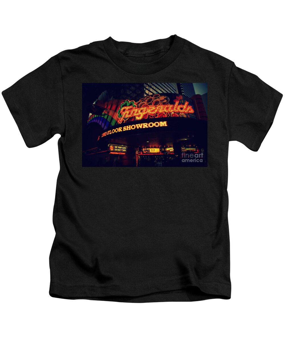 Las Vegas Kids T-Shirt featuring the photograph The Fitzgerald in Down Town Las Vegas by Susanne Van Hulst