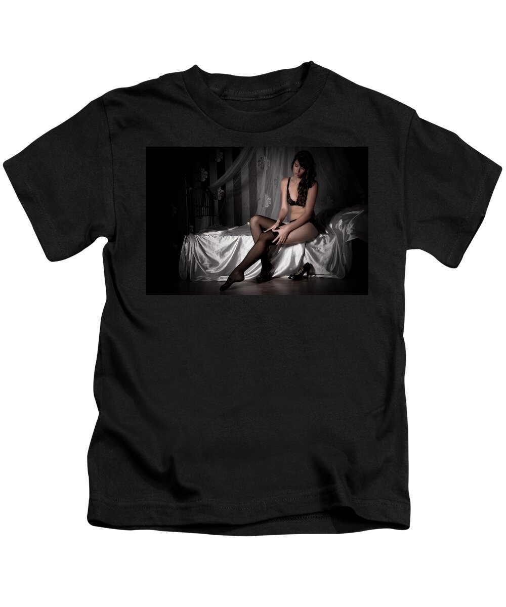 Erotic Kids T-Shirt featuring the photograph Waiting by Ralf Kaiser
