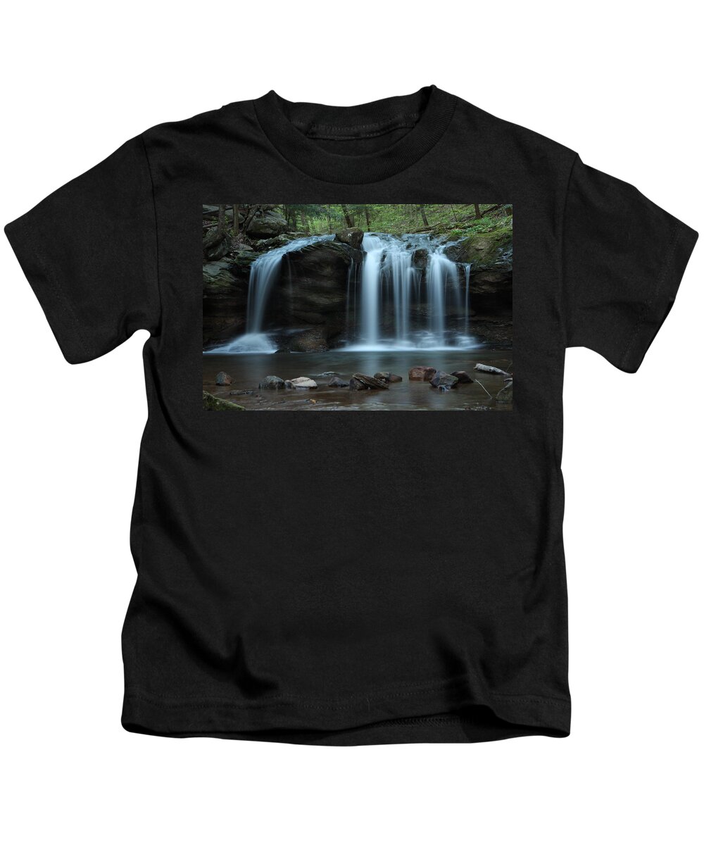Waterfall Kids T-Shirt featuring the photograph Waterfall On Flat Fork by Daniel Reed