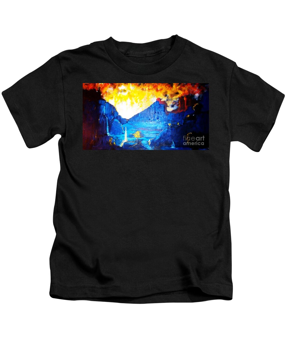 Fantasy Kids T-Shirt featuring the painting What Dreams May Come by Stefan Duncan