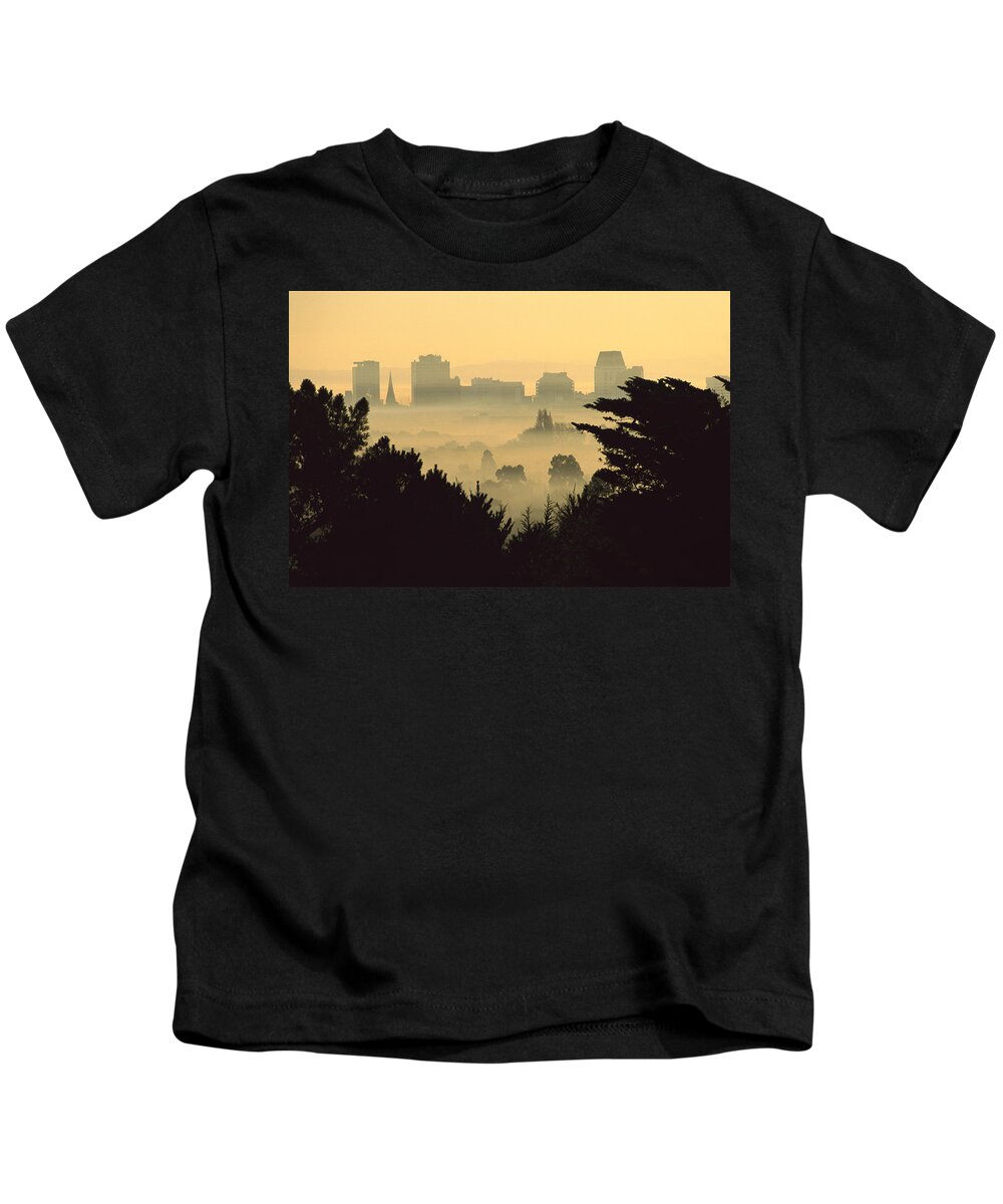 Hhh Kids T-Shirt featuring the photograph Winter Smog Over The City by Colin Monteath