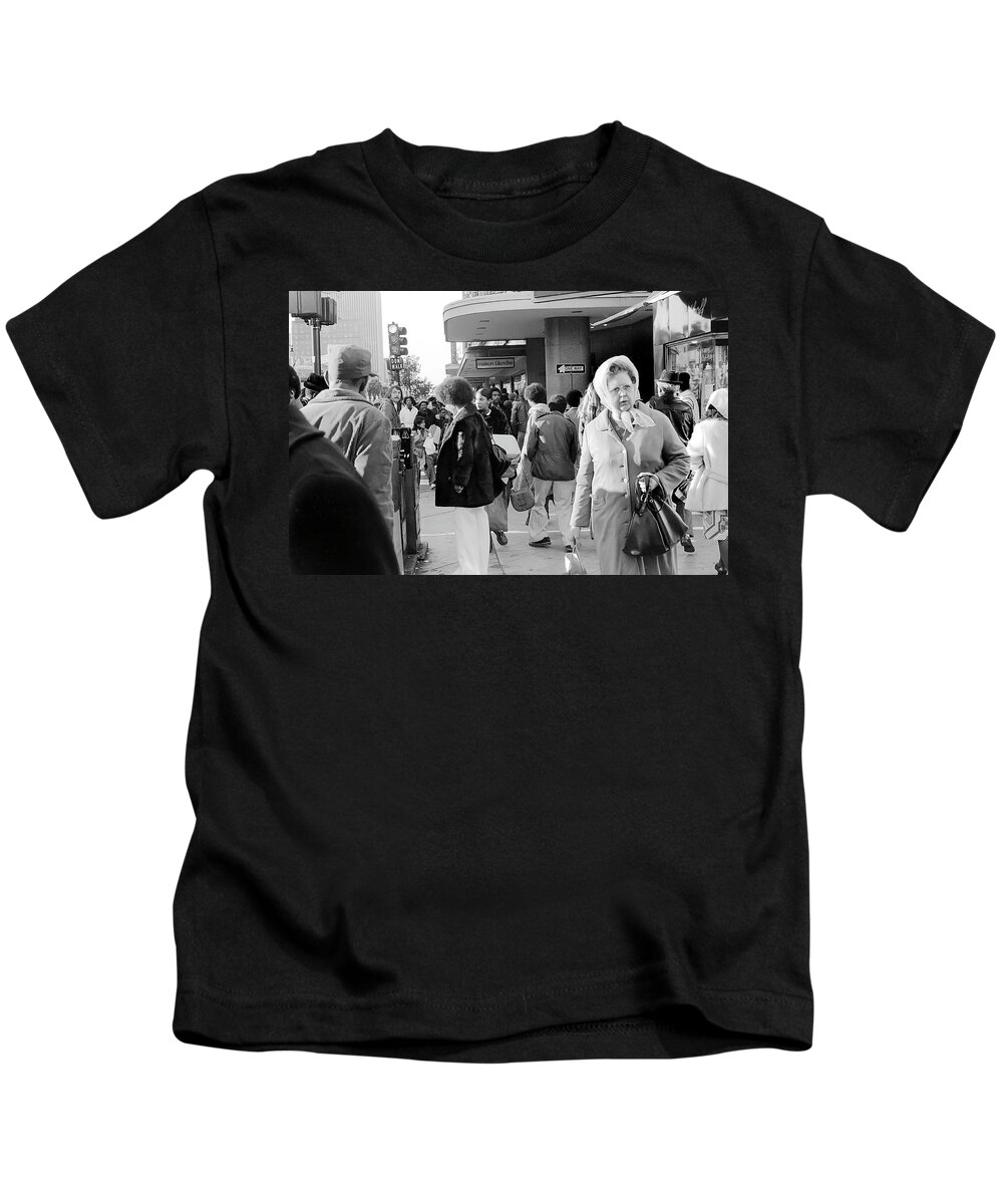 New Orleans Kids T-Shirt featuring the photograph Canal Street 1975 #1 by KG Thienemann
