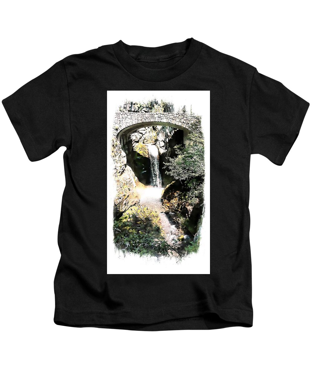 United States Kids T-Shirt featuring the photograph Christine Falls - Mt Rainier National Park #1 by Joseph Hendrix