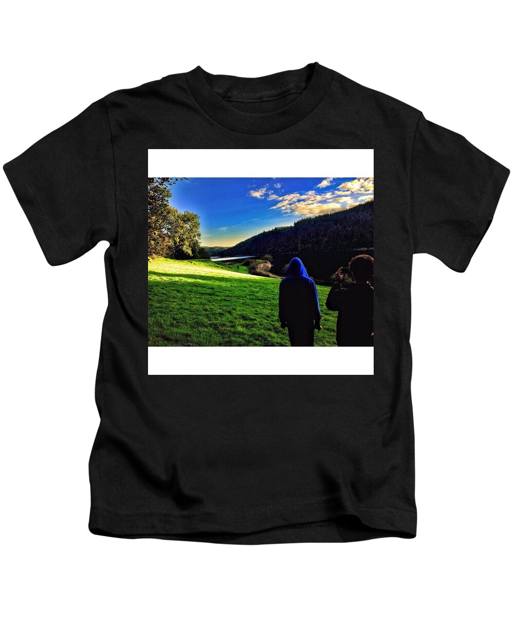 Mountains Kids T-Shirt featuring the photograph #clouds #wales #walks #roadtrip #1 by Tai Lacroix