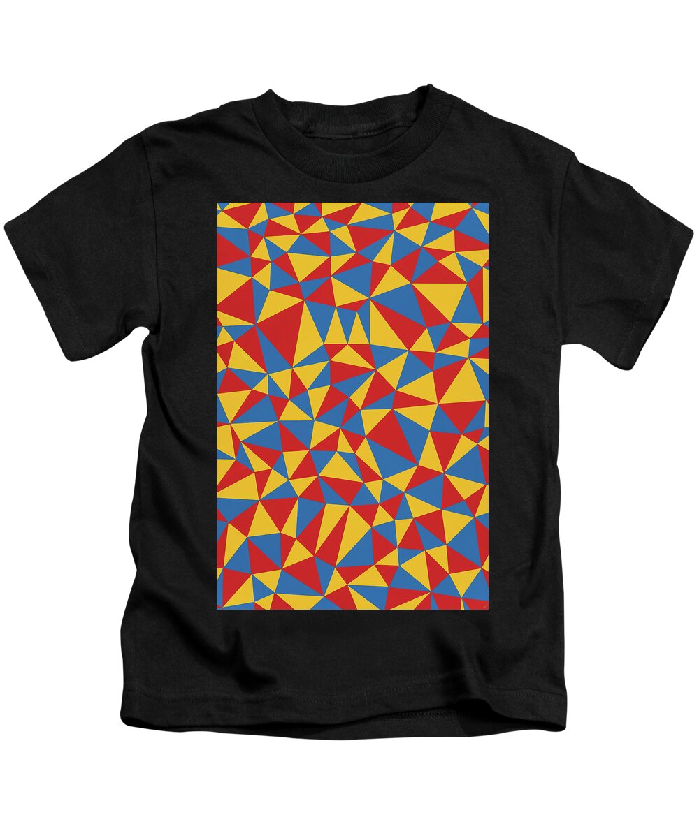 Abstract Kids T-Shirt featuring the painting Delaunay Triptych Panel 1 by Janet Hansen