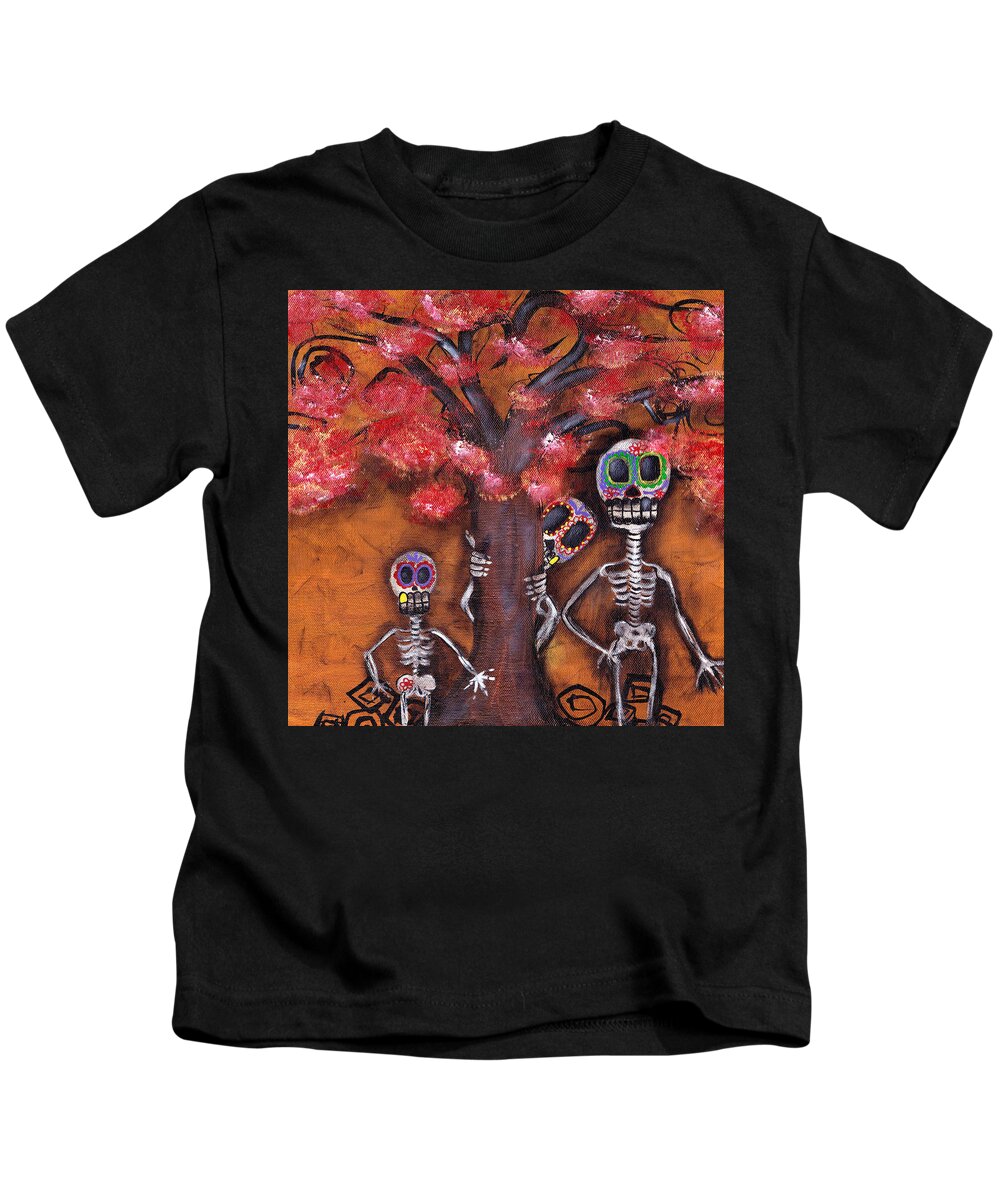 Day Of The Dead Kids T-Shirt featuring the painting Family Tree by Abril Andrade