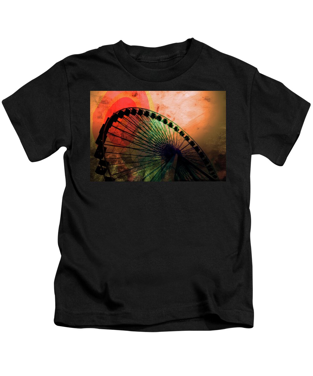 Louvre Kids T-Shirt featuring the mixed media Ferris 7 by Priscilla Huber