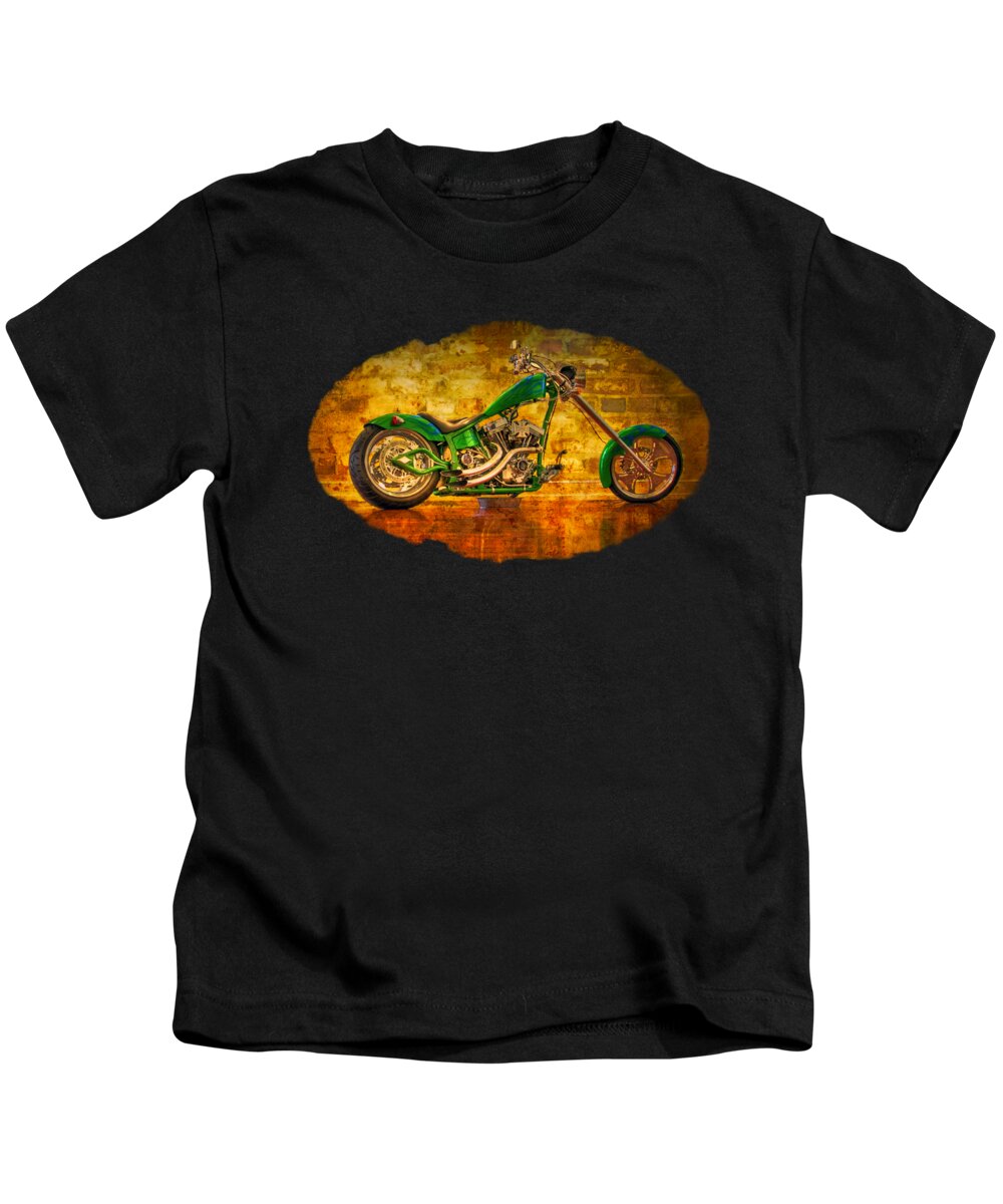 2 Kids T-Shirt featuring the photograph Green Chopper #1 by Debra and Dave Vanderlaan